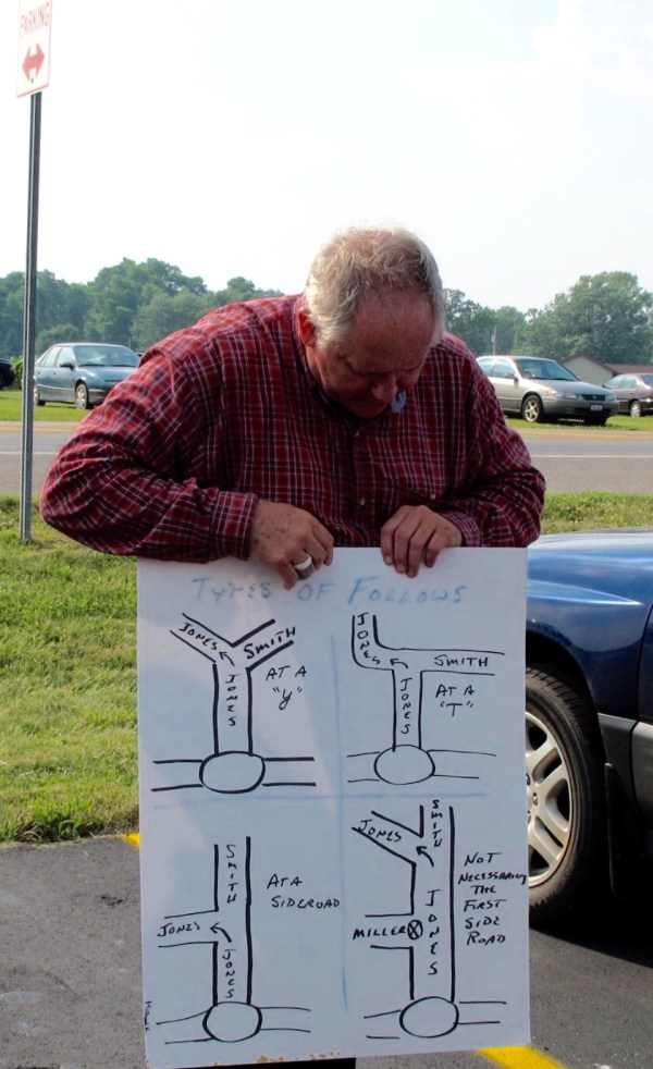 David Sellers hosts a driver's meeting